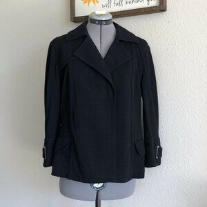 SoCa St. John Black Collared Jacket Snap Front